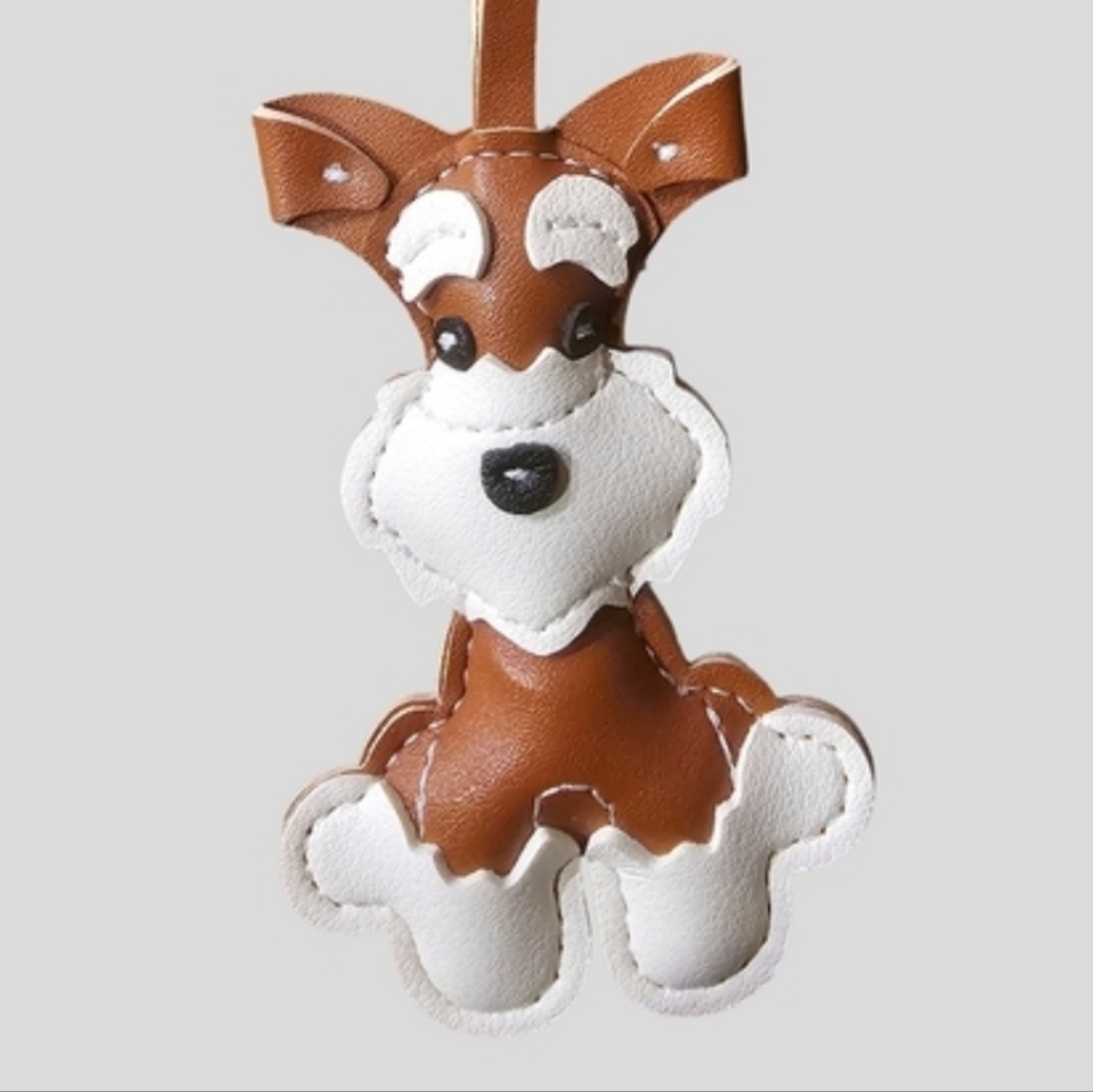 Bag Charm Or Ornament - Light Brown Schnauzer